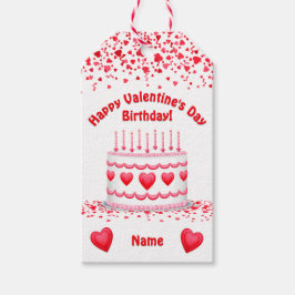 Valentine's Day Birthday Cake Custom Candles ギフトタグ