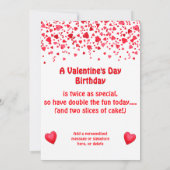 Valentine's Day Birthday Cake Custom Candles Flat カード (裏面)