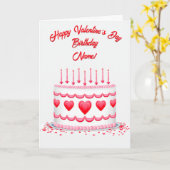 Valentine's Day Birthday Cake Customizable Candles カード (黄色い花)