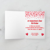 Valentine's Day Birthday Cake Customizable Candles カード (内部)