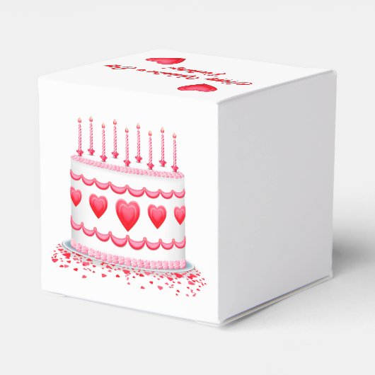 Valentine's Day Birthday Cake Customizable Candles フェイバーボックス (裏面サイド)
