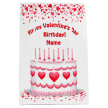 Valentine's Day Birthday Cake Customizable Candles