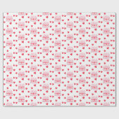Valentine's Day Birthday Cake Pattern ラッピングペーパー (フラット)