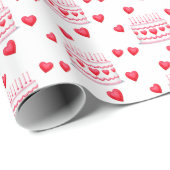 Valentine's Day Birthday Cake Pattern ラッピングペーパー (ロールコーナー)
