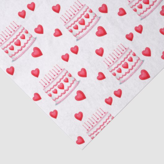 Valentine's Day Birthday Cake Pattern 薄葉紙 (詳細)