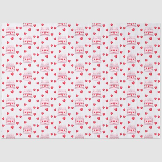 Valentine's Day Birthday Cake Pattern 薄葉紙 (正面)