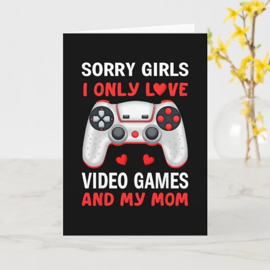 Valentines Day Boys Kids Son Video Games Funny Gam カード (黄色い花)