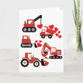 Valentines Day Boys Kids Toddler Construction Truc カード (正面)