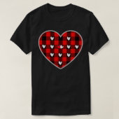 Valentine's Day , Buffalo Plaid Heart  Tシャツ (デザイン正面)