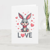 Valentines Day Bunny Love Card カード (正面)