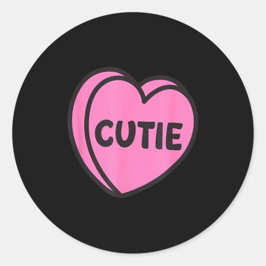 Valentines Day Candy Sweet Hearts Love Cutie  ラウンドシール (正面)