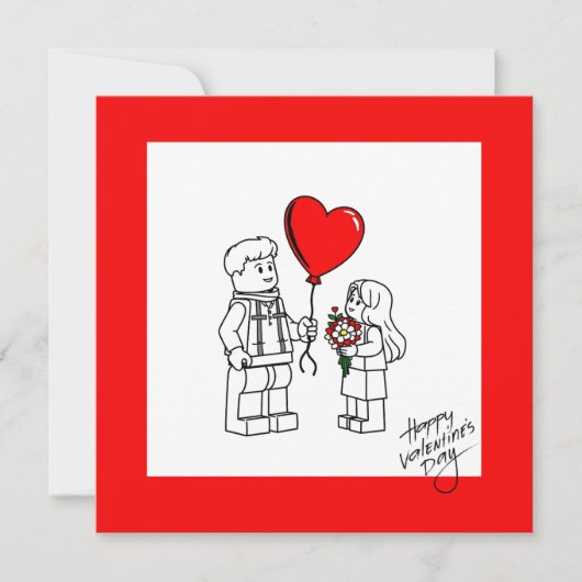 Valentines Day Card Building Blocks シーズンカード (正面)