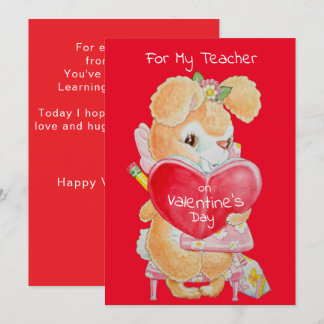 Valentine's Day Card for a Good Teacher シーズンカード