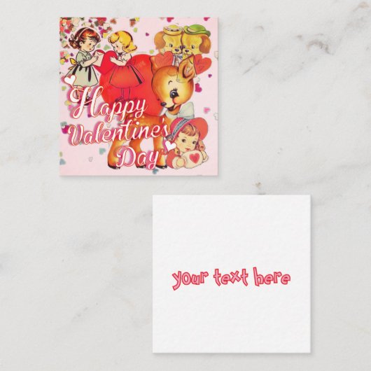 Valentine's Day Card for Classmates スクエア名刺 (正面/裏面)