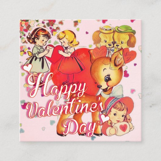Valentine's Day Card for Classmates スクエア名刺 (正面)