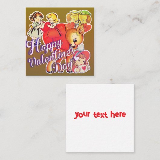 Valentine's Day Card for Classmates  スクエア名刺 (正面/裏面)