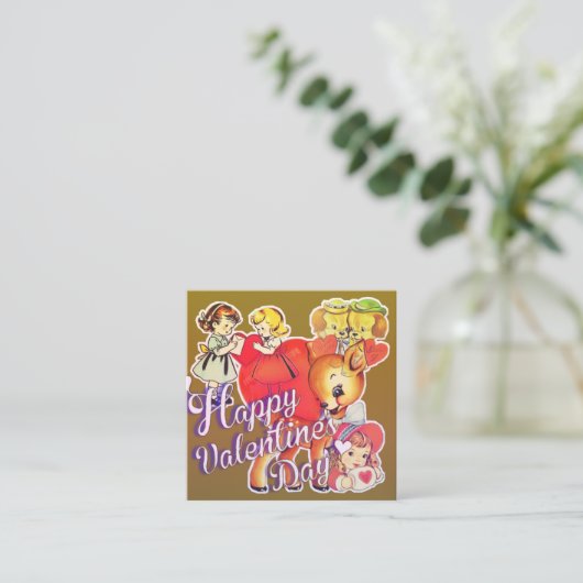 Valentine's Day Card for Classmates  スクエア名刺 (スタンド正面)