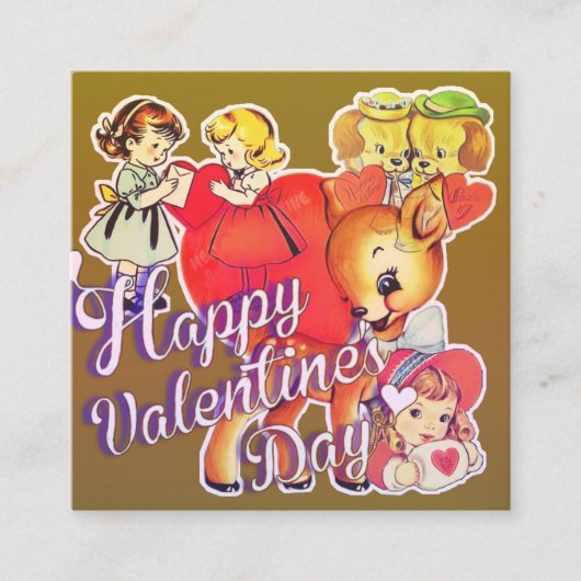 Valentine's Day Card for Classmates スクエア名刺 (正面)