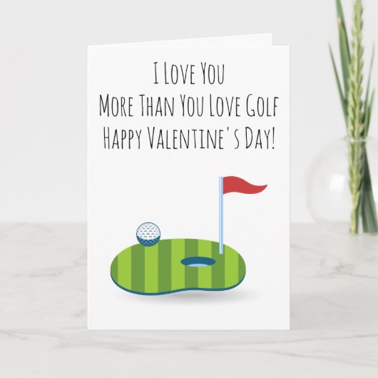 Valentines Day Card For Golfer Funny Golf Player シーズンカード (正面)