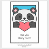 Valentines Day Card Friends Panda Heart シール (シート)