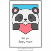 Valentines Day Card Friends Panda Heart シール (正面)