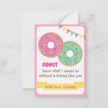 Valentines Day Card Girls Donut (Classroom)