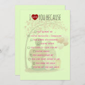 Valentine's Day Card - I Love You Because シーズンカード (正面/裏面)