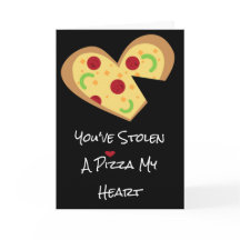 Valentines Day Card - Pizza Myハート