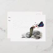 Valentine's Day Card – Snake and Butterfly love 箔シーズンポストカード (正面/裏面)