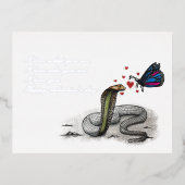 Valentine's Day Card – Snake and Butterfly love 箔シーズンポストカード (正面)