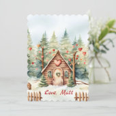 Valentine's Day card with Bear and custom text シーズンカード (スタンド正面)