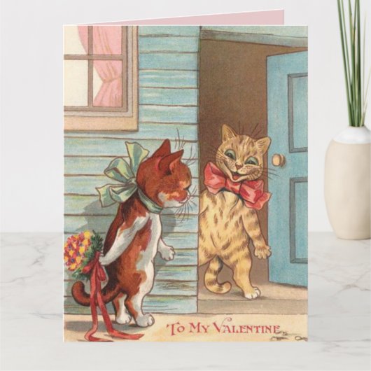 VALENTINE'S DAY CAT LOUIS WAIN GREETING BIG CARD カード (正面)