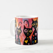 Valentine's Day Cat Red Hearts Mugs コーヒーマグカップ (正面左)