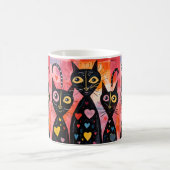 Valentine's Day Cat Red Hearts Mugs コーヒーマグカップ (中央)