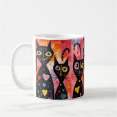 Valentine's Day Cat Red Hearts Mugs コーヒーマグカップ (左)