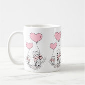 Valentine's Day Cats Pink Hearts Mugs コーヒーマグカップ (左)