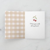 Valentine's Day Cherry Hearts Love カード (内部)