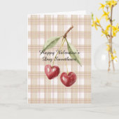 Valentine's Day Cherry Hearts Love カード (黄色い花)