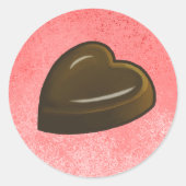 Valentines Day Chocolate Heart ラウンドシール (正面)