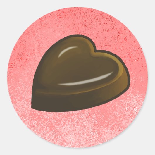 Valentines Day Chocolate Heart ラウンドシール (正面)