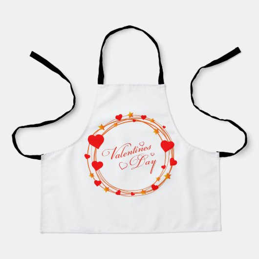 Valentine's Day Circle Design-25695 エプロン (正面)