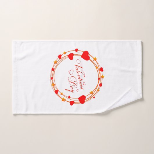 Valentine's Day Circle Design-25695 ハンドタオル (ハンドタオル)