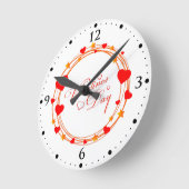 Valentine's Day Circle Design-25695 ラウンド壁時計 (傾斜)