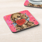 VALENTINES DAY COASTERS - SET OF 6 - PUPPY DOG コースター (左側)