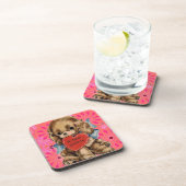 VALENTINES DAY COASTERS - SET OF 6 - PUPPY DOG コースター (右側)