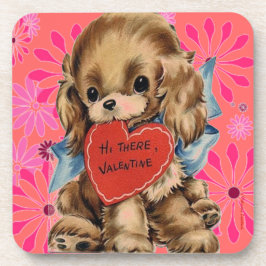 VALENTINES DAY COASTERS - SET OF 6 - PUPPY DOG コースター