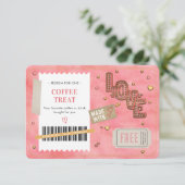 Valentine's Day Coffee Treat Love Couples Coupon (スタンド正面)
