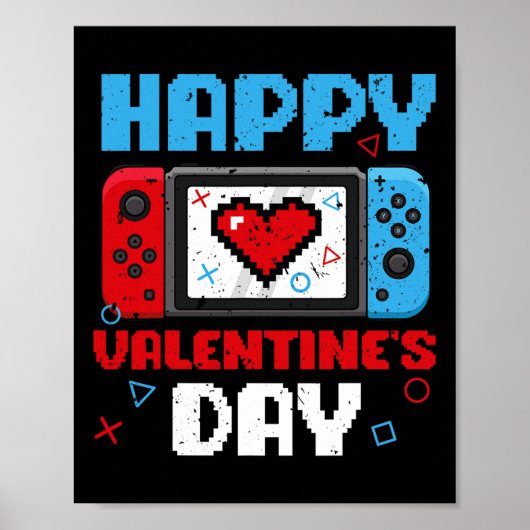 Valentines Day ControllerビデオゲームハートボーイズPa ポスター (正面)