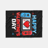 Valentines Day Controllerビデオゲームハートボーイトッド フリースブランケット (正面(横))