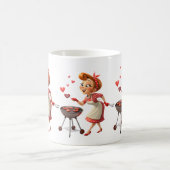 Valentine's Day Cooking Red Hearts Mugs コーヒーマグカップ (中央)